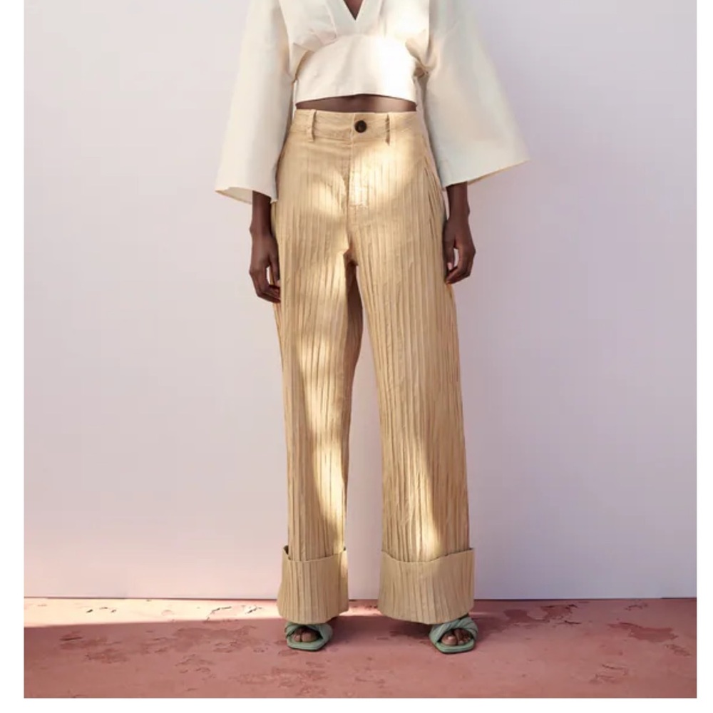 Zara cuffed straight leg pants NWT